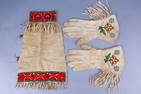 Antique Pair Native American Bead Gauntlet Gloves