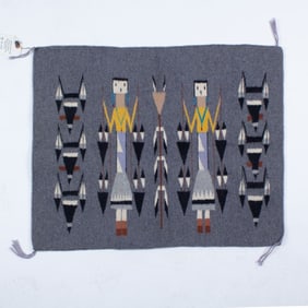 Vintage Navajo Yei Weaving Rug / Jackson David Co.