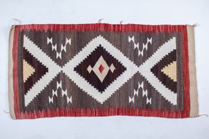 Vintage Navajo Weaving Wool Rug