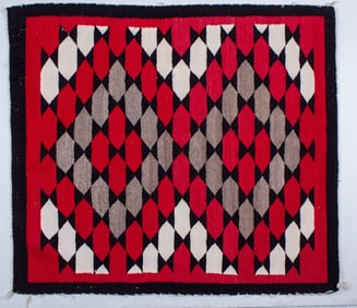 Vintage Navajo Weaving Wool Rug
