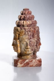 Antique Asian / Cambodian Carved Soapstone Bust