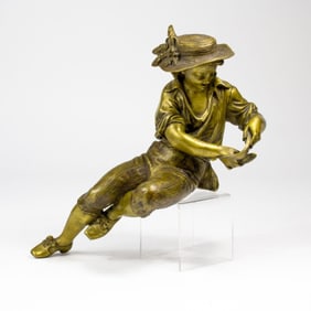 Antique French Cast Bronze Clock Ornament