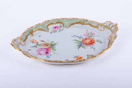 Antique German KPM Berlin Painted Porcelain Tray