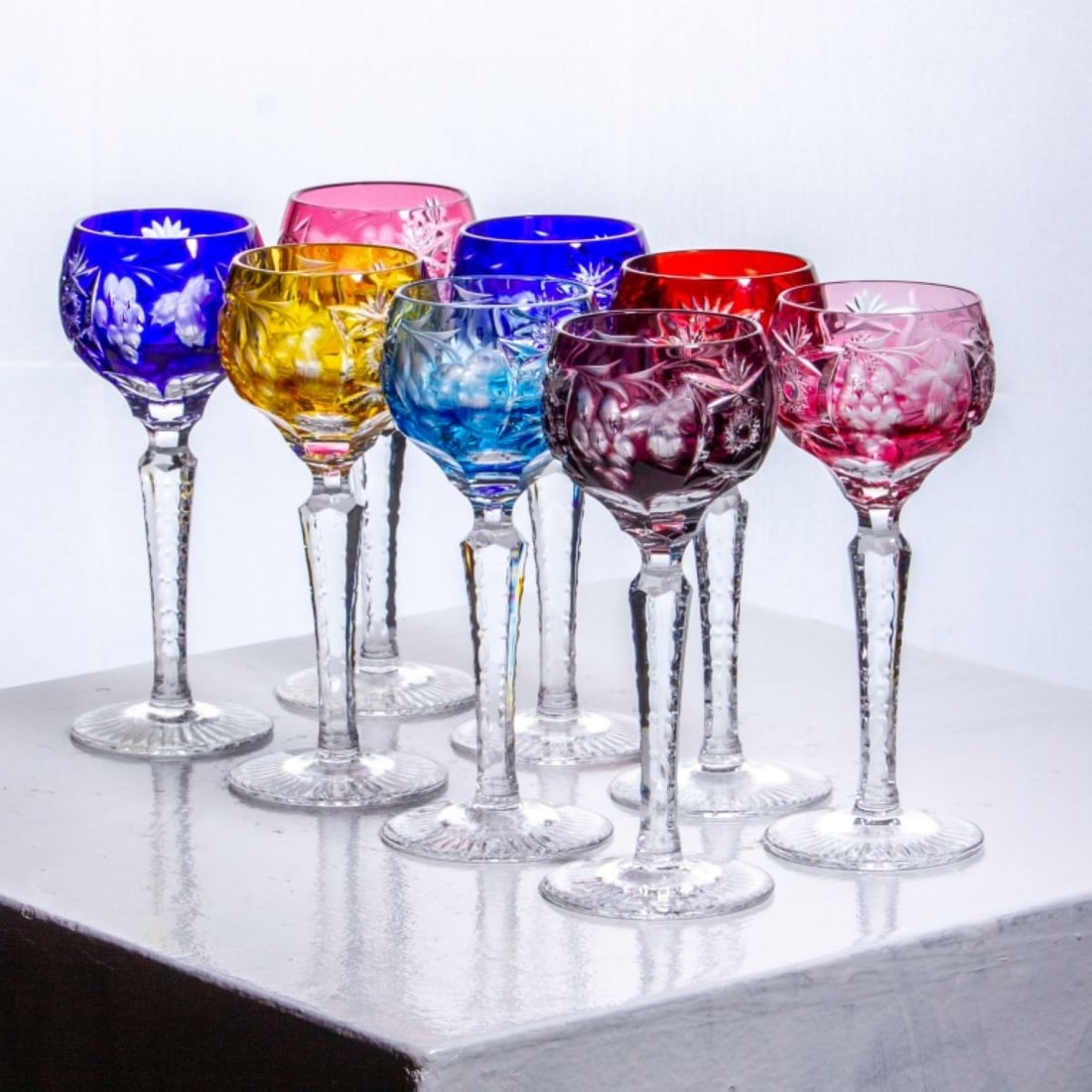 Bohemian Crystal Cut to Clear Cordial Glasses (1 of 5)