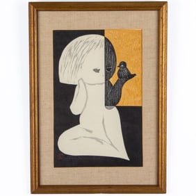 Kaoru Kawano MCM Japanese Woodblock Print