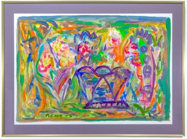 Joe Reno (WA) Abstract with Flowers Acrylic