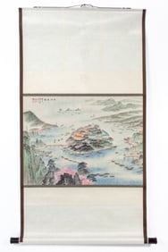 Chinese Scroll Landscape Painting on Silk