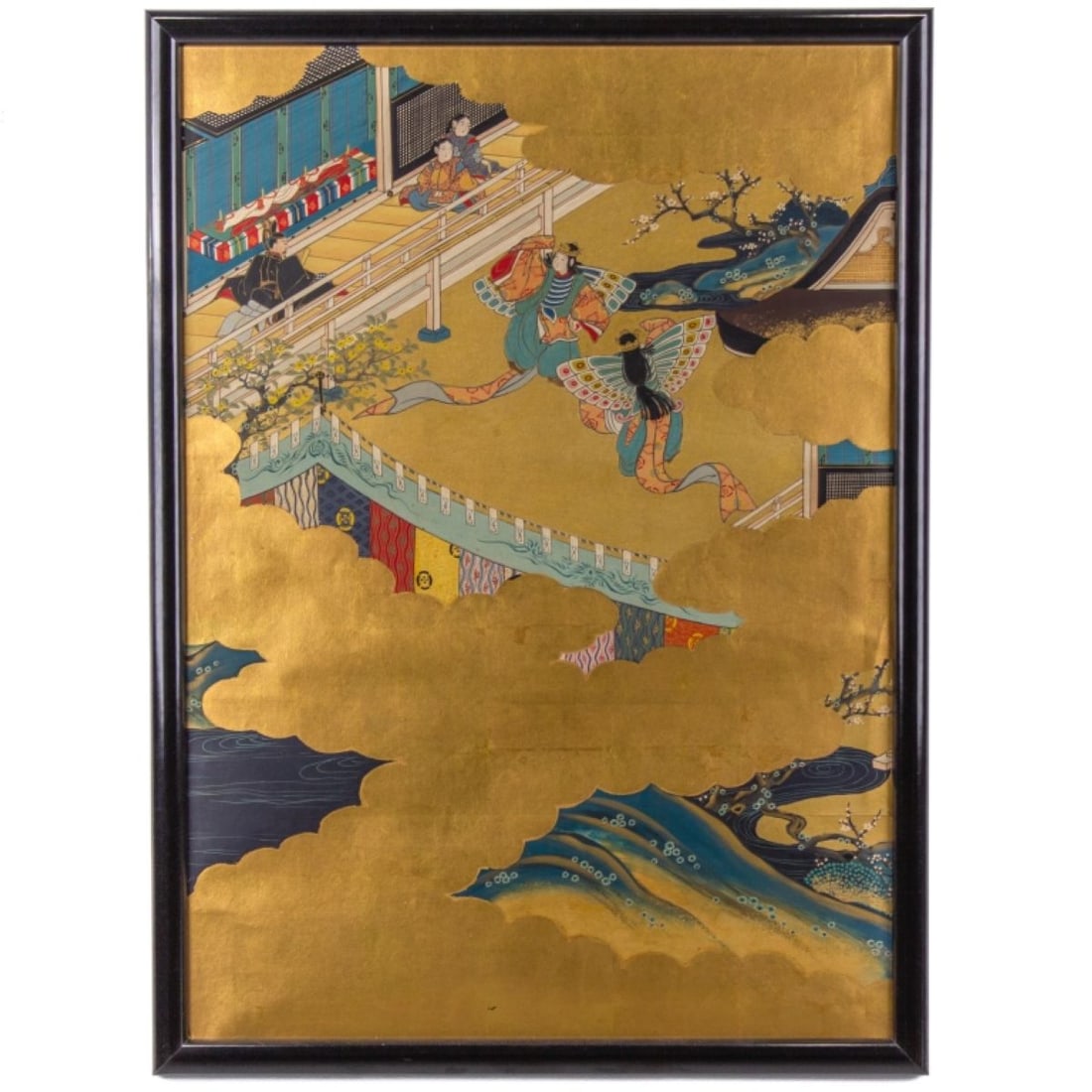 Antique Japanese Framed Yamato-e Painting (1 of 6)