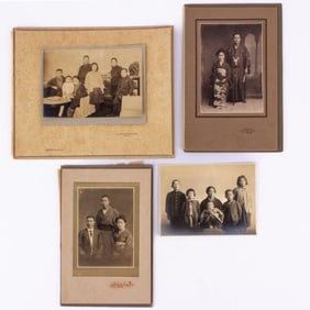 Lot Antique Japanese Family Portrait Photos