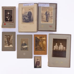 Lot Antique Japanese Photo Portraits of Young Men