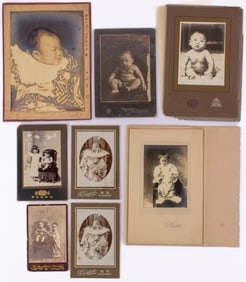 Group of Antique Japanese Photos of Babies