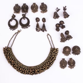 Set of Vintage Indian Metal Jewelry