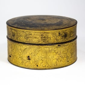 Antique Burmese Gold Lacquer Betel Nut Box