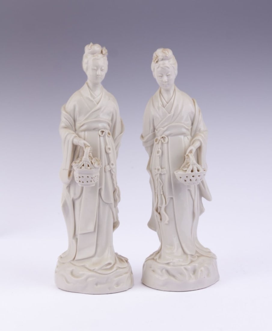 Pair of Chinese Dehua Porcelain Figures (1 of 8)