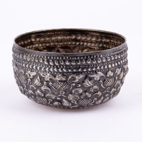 Southeast Asian / Burmese Hammered Silver Bowl