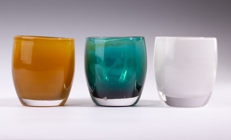 Three Glassybaby Votive Candle Holders