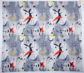 Vintage MCM Cosmic Atomic Cloth Fabric Panel