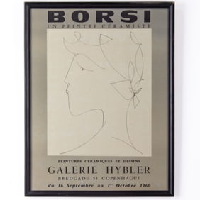 Vintage Manfredo Borsi Galerie Hybler Poster