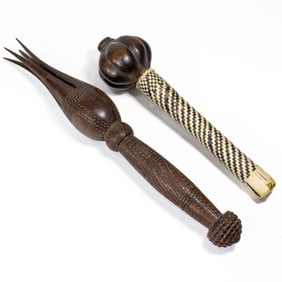 Fijian Wood Cannibal Fork & Club