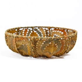 Vintage Eastern European Openwork Woven Basket