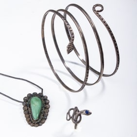 Three Mexico Sterling Silver Jewelery Items