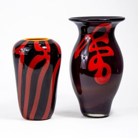 Two Blown Art Glass Vases