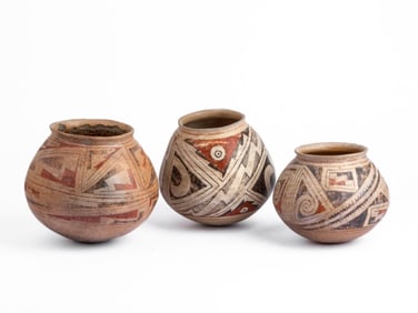 3 Old Southwest Polychrome Pottery Jars