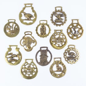 Vintage English Horse Brass Medallions lot 12