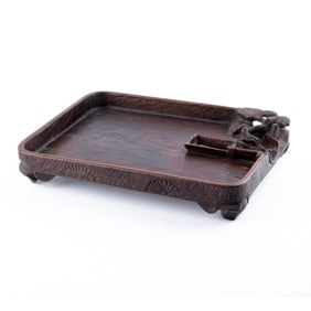 Japanese Carved Hardwood Tea Tray