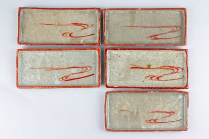 Tsuboshima Dohei Hironaga Kiln Pottery Dish / Plate Set