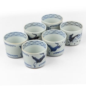 Set of Six Japanese Imari Porcelain Horse Soba Cup