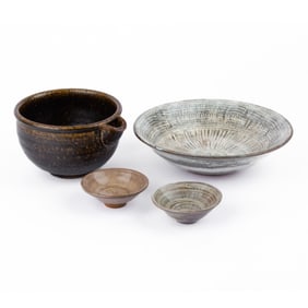 Set of Japanese Studio Pottery Mishima Ware
