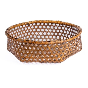 Antique Japanese Woven Bamboo Basket