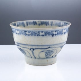 Antique Vietnamese Chu Dau Kiln Porcelain Bowl