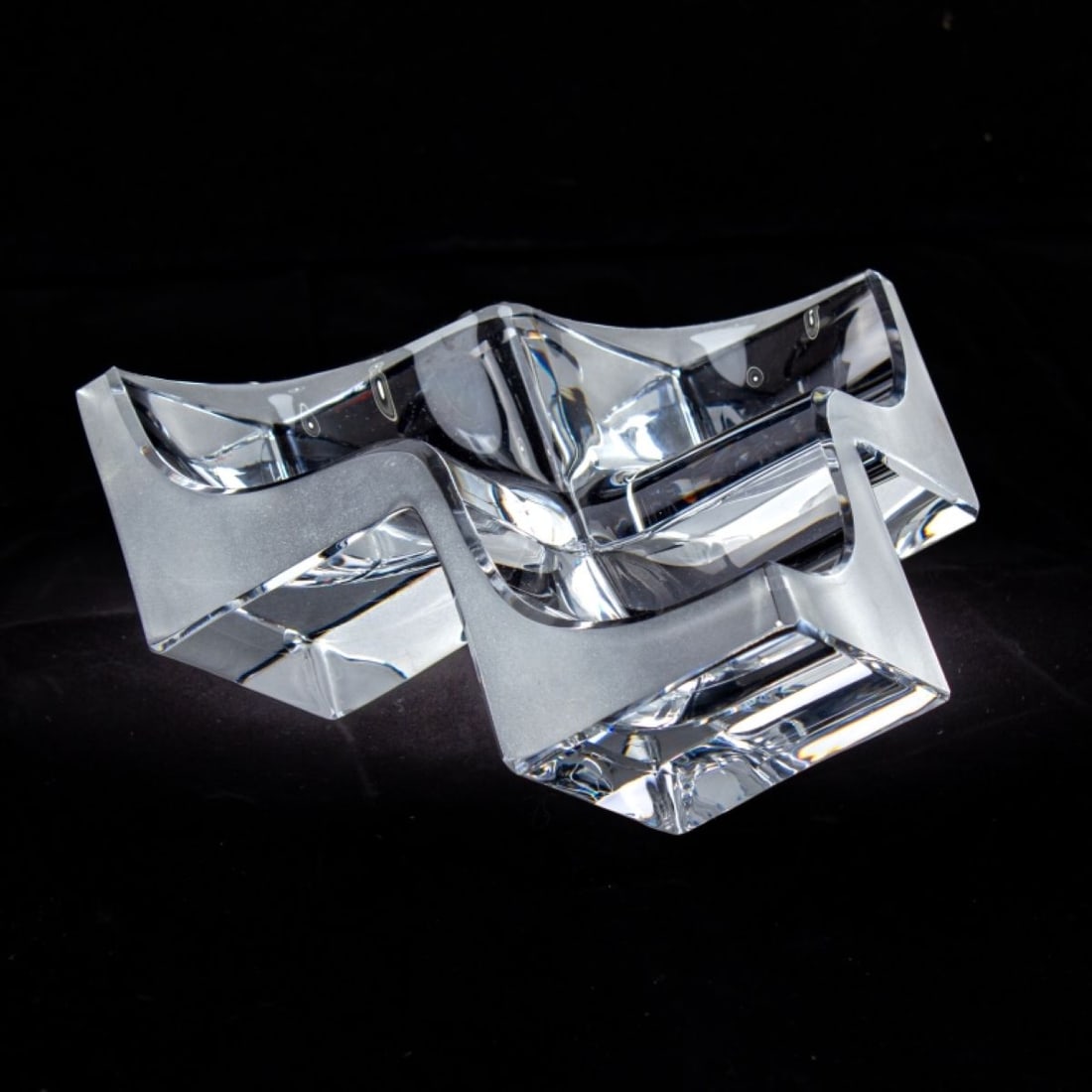 Daum France Crystal Cubist Bowl Sculpture (1 of 6)