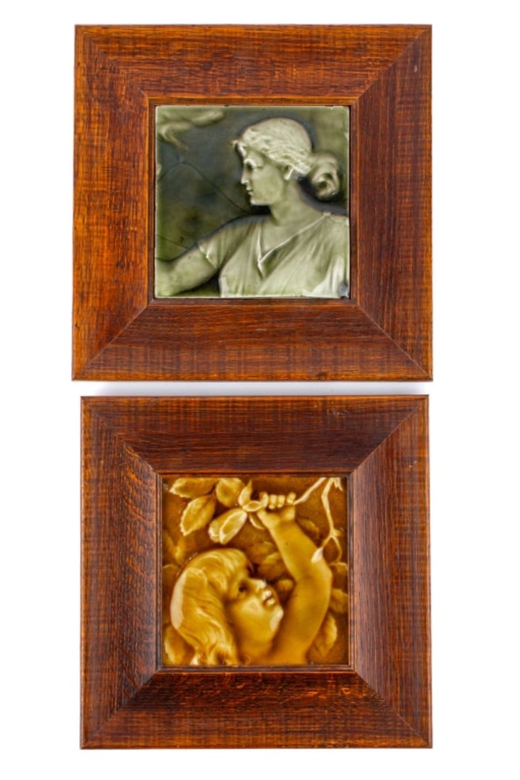 Two Art Nouveau Portrait Tiles / Trent Tile (1 of 7)