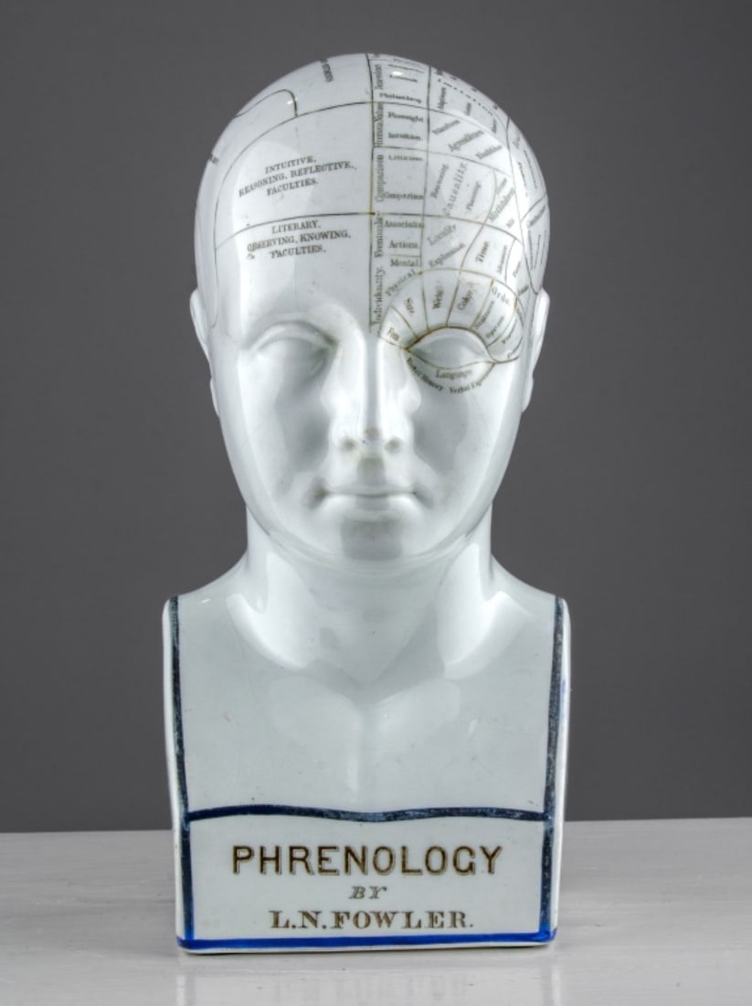 Antique L. N. Fowler Porcelain Phrenological Bust (1 of 5)