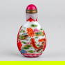 Chinese Enamelled Glass Fish & Bird Snuff Bottle