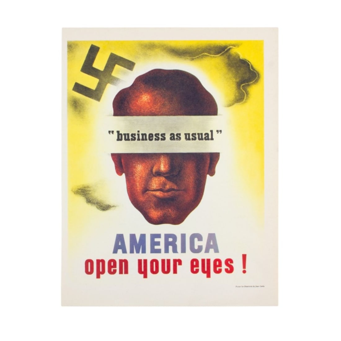 Jean Carlu "America Open Your Eyes!" 1941 Poster: Jean Carlu (1900 - 1997 France) "America Open Your Eyes!" Poster. Comissioned by Fortune Magazine for their August 1941 edition; designed by Carlu. Offset lithograph on paper. "Preeminently America" t