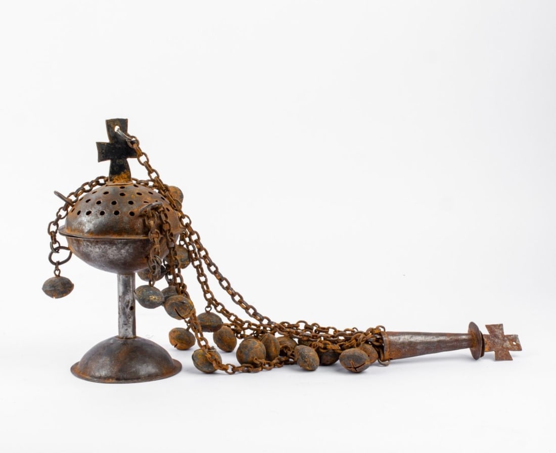 Antique Ethiopian Coptic Hanging Censer (1 of 5)
