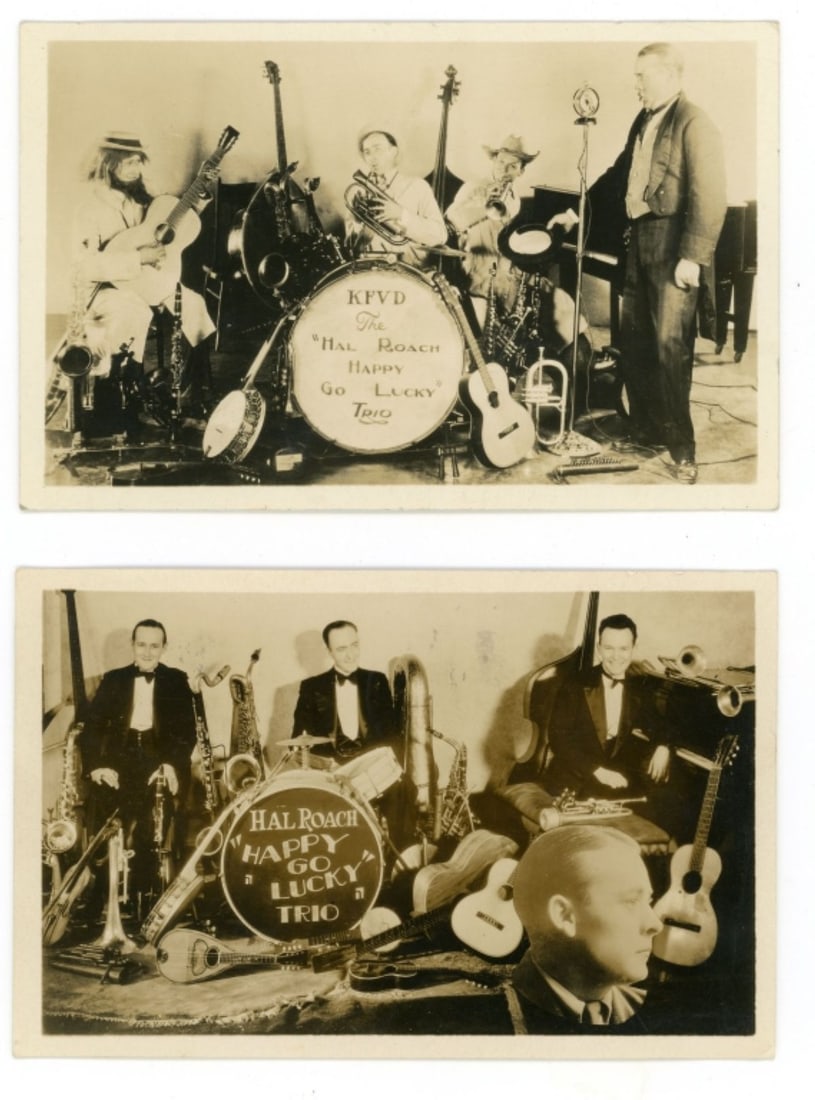 Pair Hal Roach "Happy Go Lucky" Trio RPPC, 1930 (1 of 6)