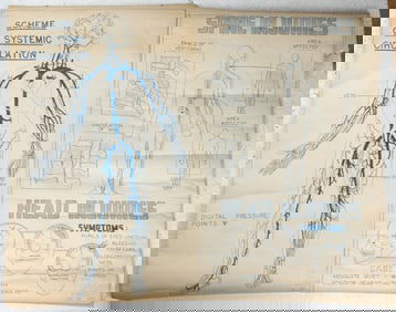 2 Vintage WWII U.S. Engineer Anatomical Posters