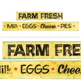 Large Vintage Hand Painted Advertisement Sign