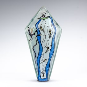 Tom Kreager "Deathware'' Art Glass Coffin, 1986