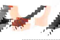 Pair Umberto Asnago for Giorgetti Lounge Chairs