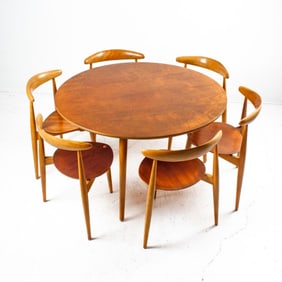Hans Wegner Heart Dining Table & Chairs Set