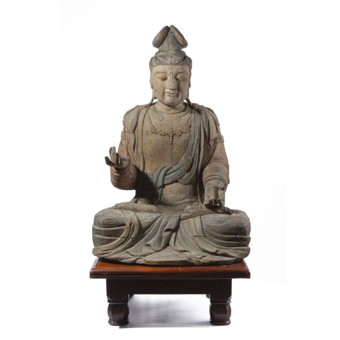 Large Antique Chinese Carved Wood Guanyin 37" (1 of 14)