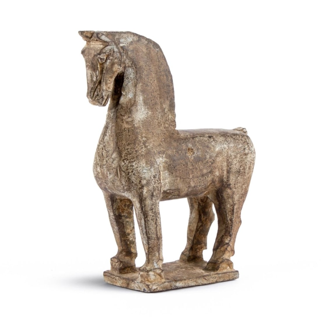Chinese Carved Stone / Steatite Horse: Chinese Carved Stone / Steatite Horse. Probably carved from steatite. Finely carved model of a Tang Dynasty-style horse. Unmarked/unsigned. In very good condition. Measures 12" x 8.5" x 3" approx.