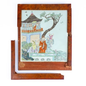 Chinese Republic Porcelain Famille Rose Plaque