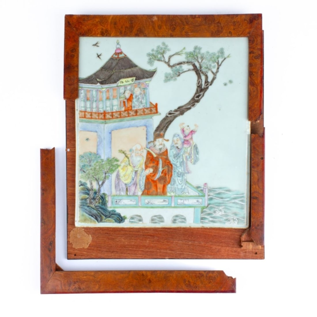 Chinese Republic Porcelain Famille Rose Plaque (1 of 5)